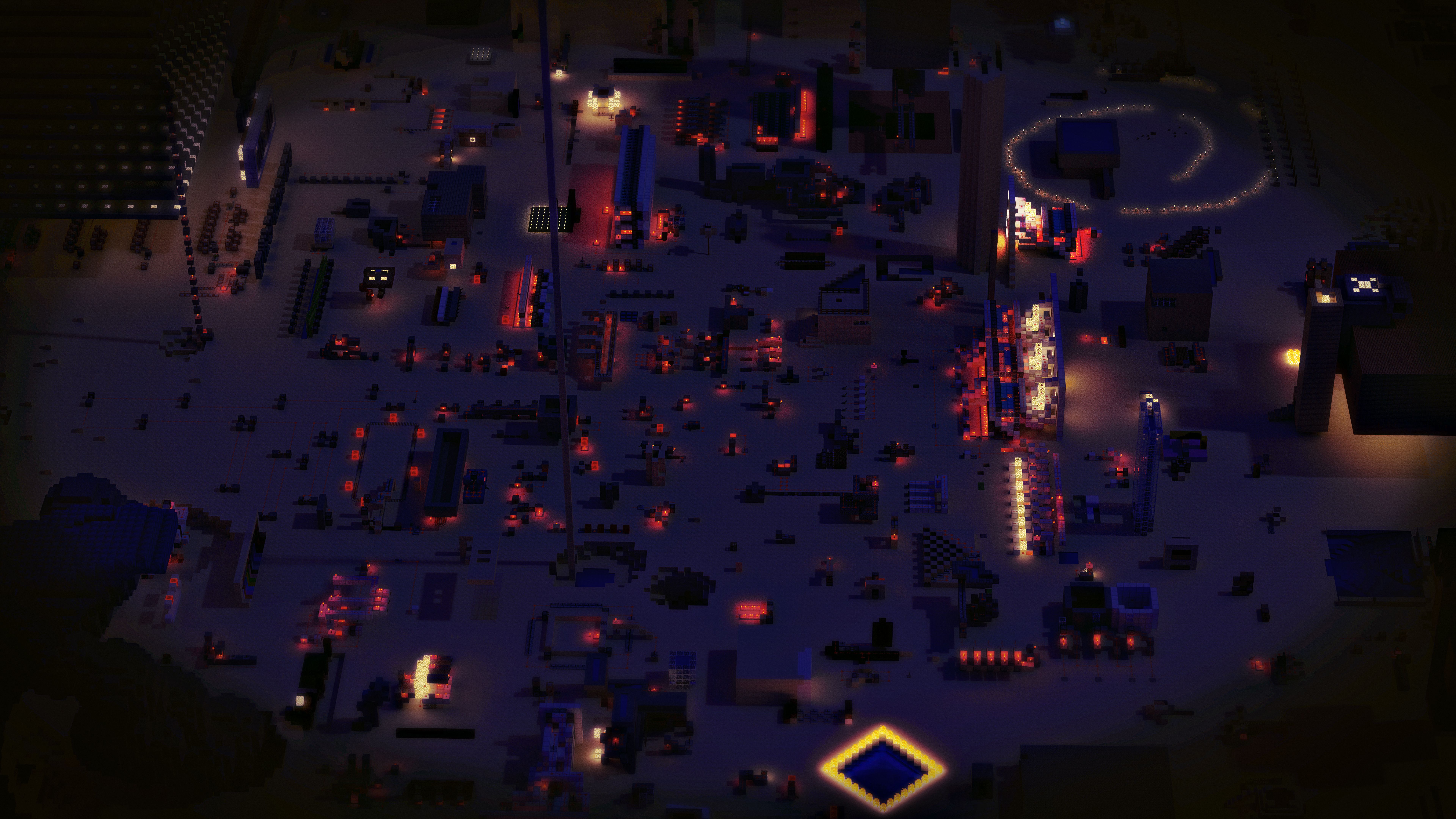 Minecraft-inspired Blender wallpaper render.